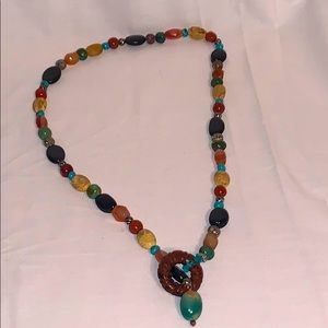 Multi color costume jewelry necklace